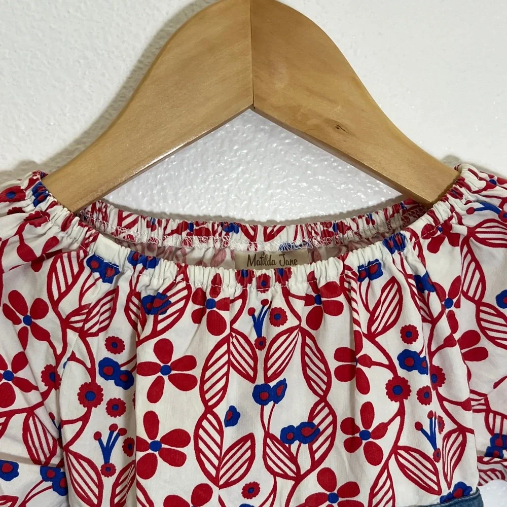 Matilda Jane Red Blue White Floral Top